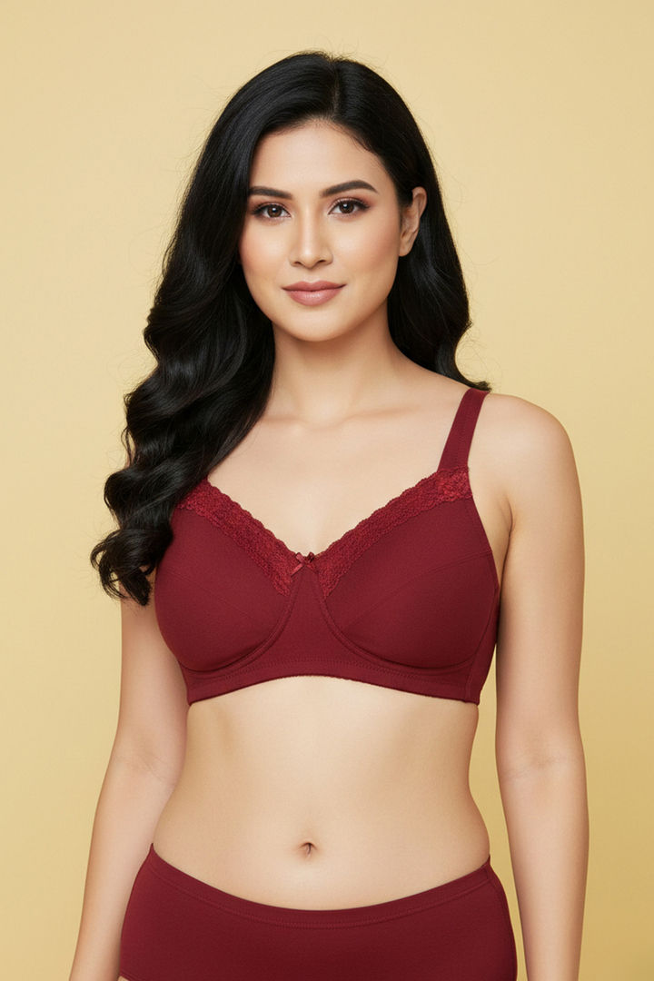 Zivame Double Layered Non Wired 3/4th Coverage Tshirt Bra - Red Dahlia — image 4